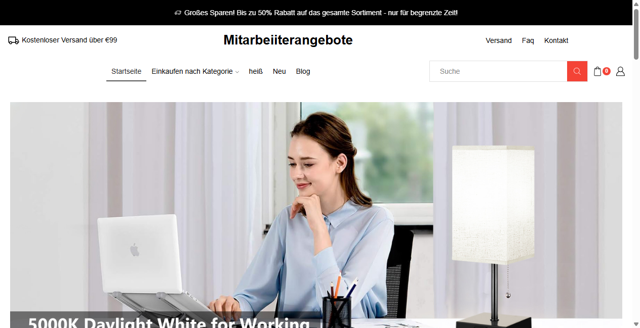 Screenshot von mitarbeiiterangebote.de