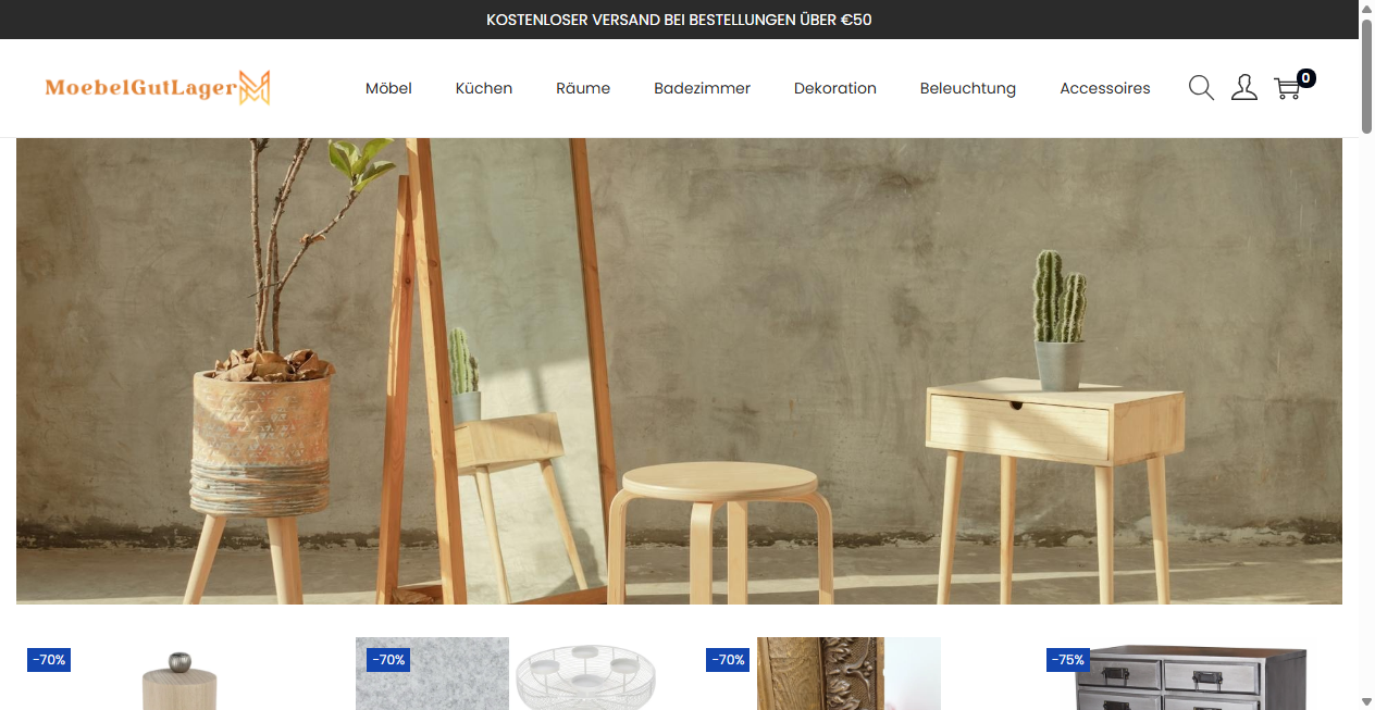 Screenshot von moebelgutlager.com
