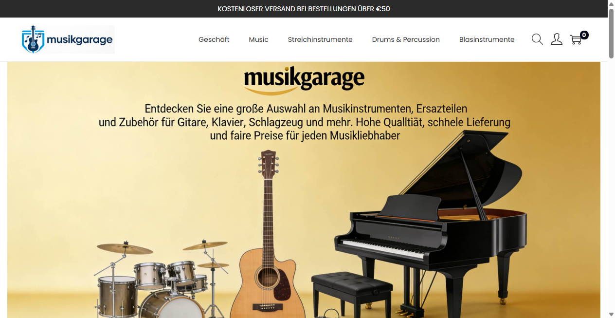 Screenshot von musikgarage.com
