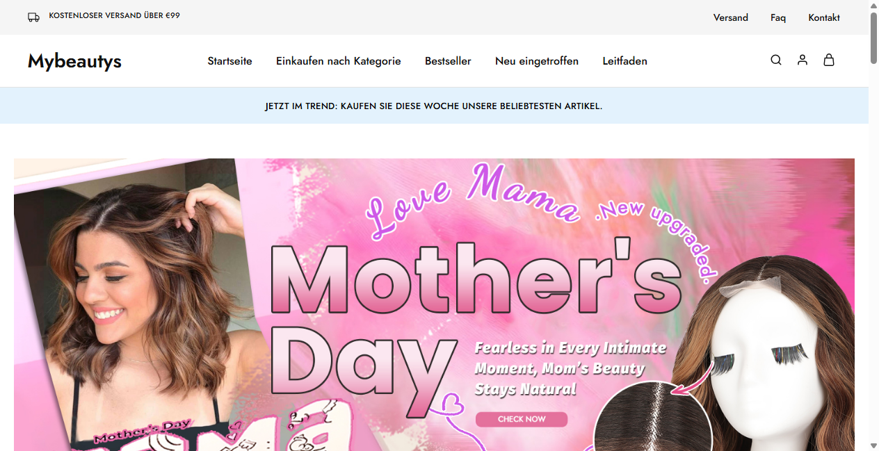 Screenshot von mybeautys.de