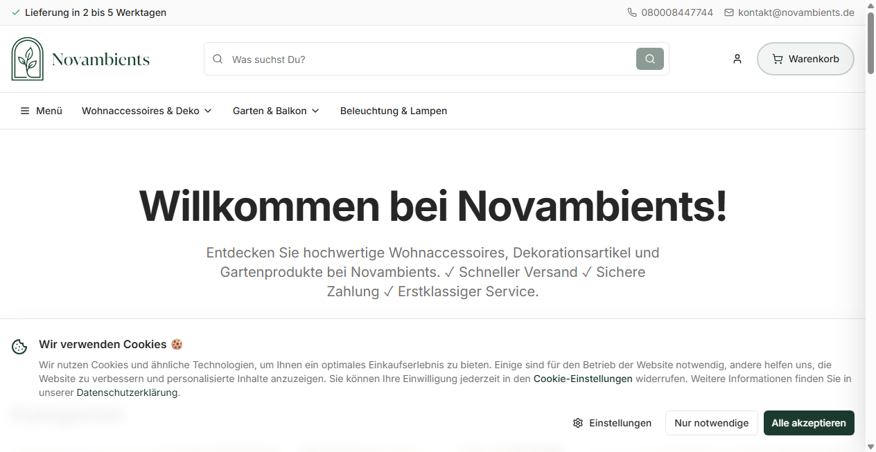 Fake Shop Warnung: novambients.de (2026)