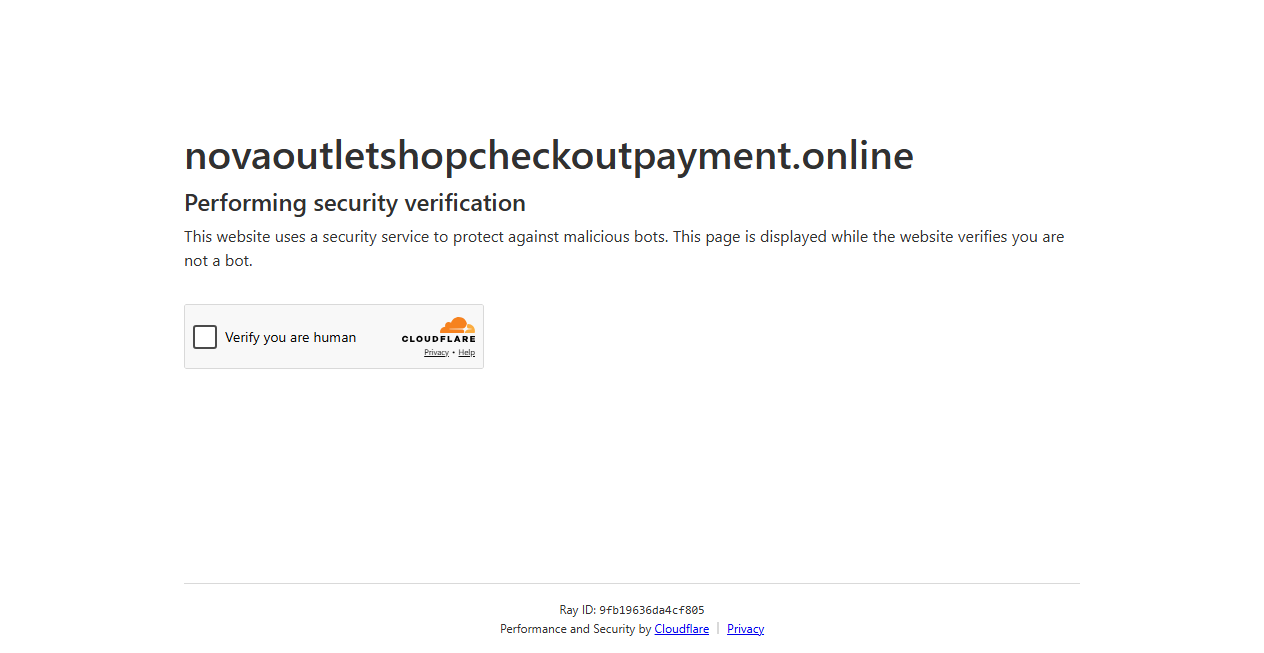 Screenshot von novaoutletshopcheckoutpayment.online