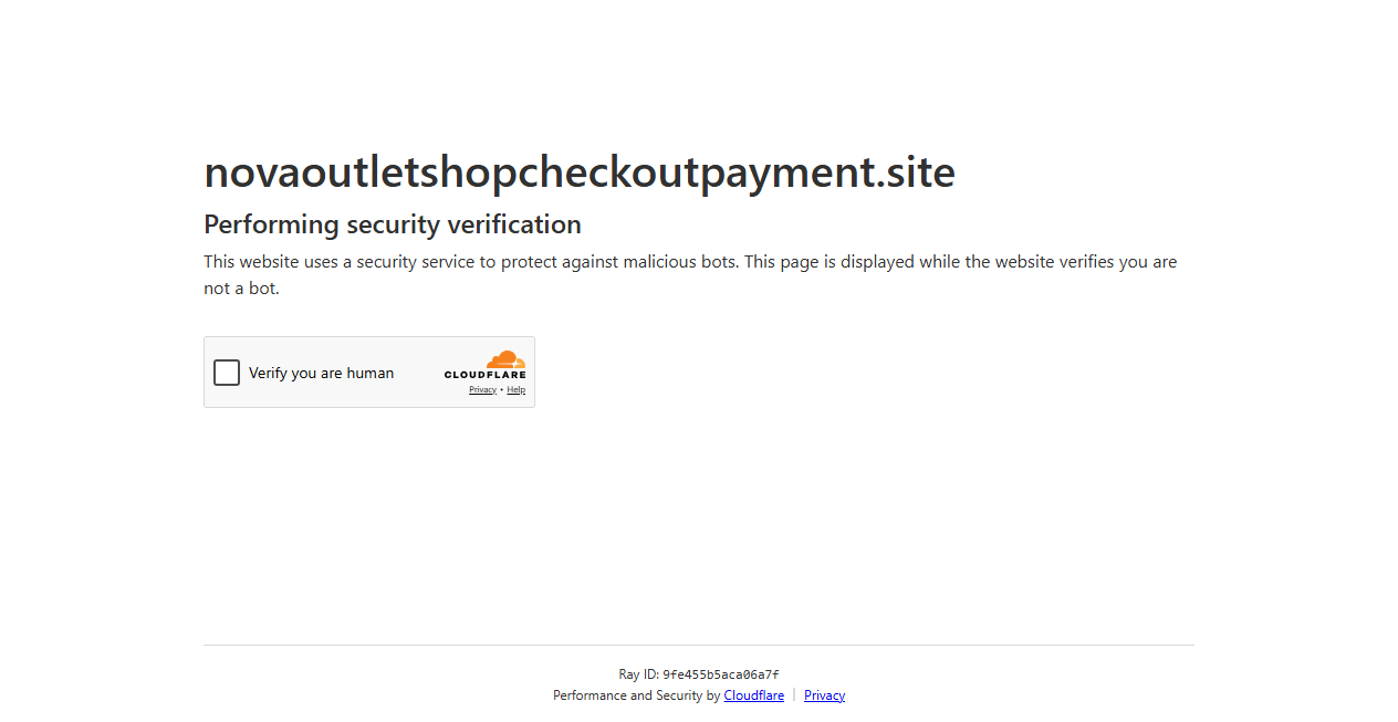 Bestätigte Warnung zu novaoutletshopcheckoutpayment.site (2026)