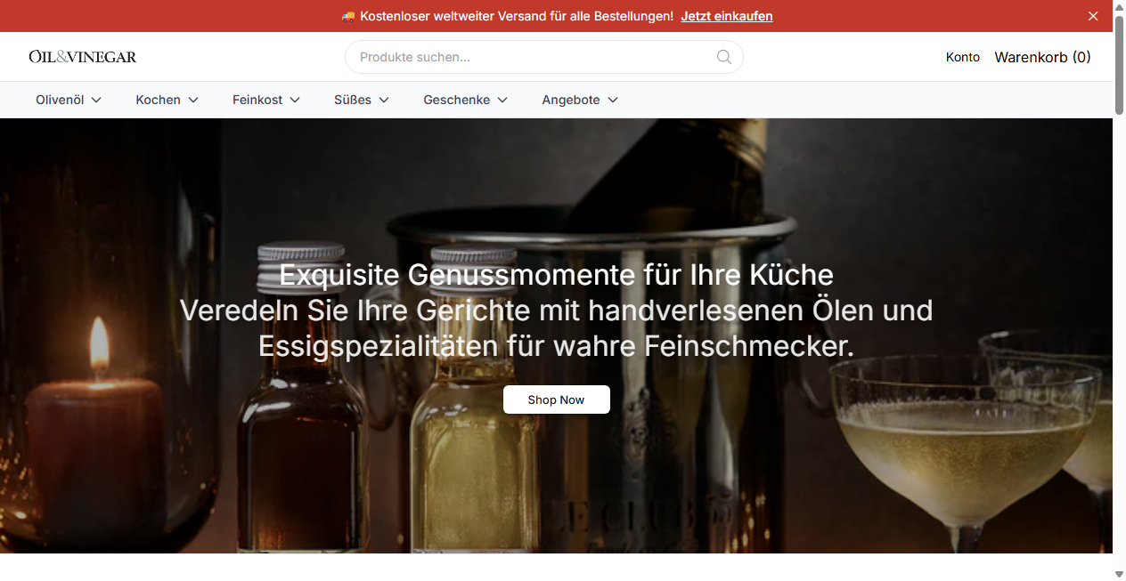 Screenshot von oilvinegarmarket.shop