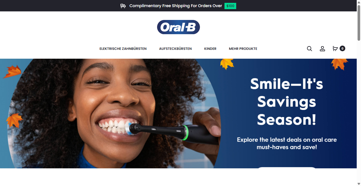 Screenshot von oralb-austria.com