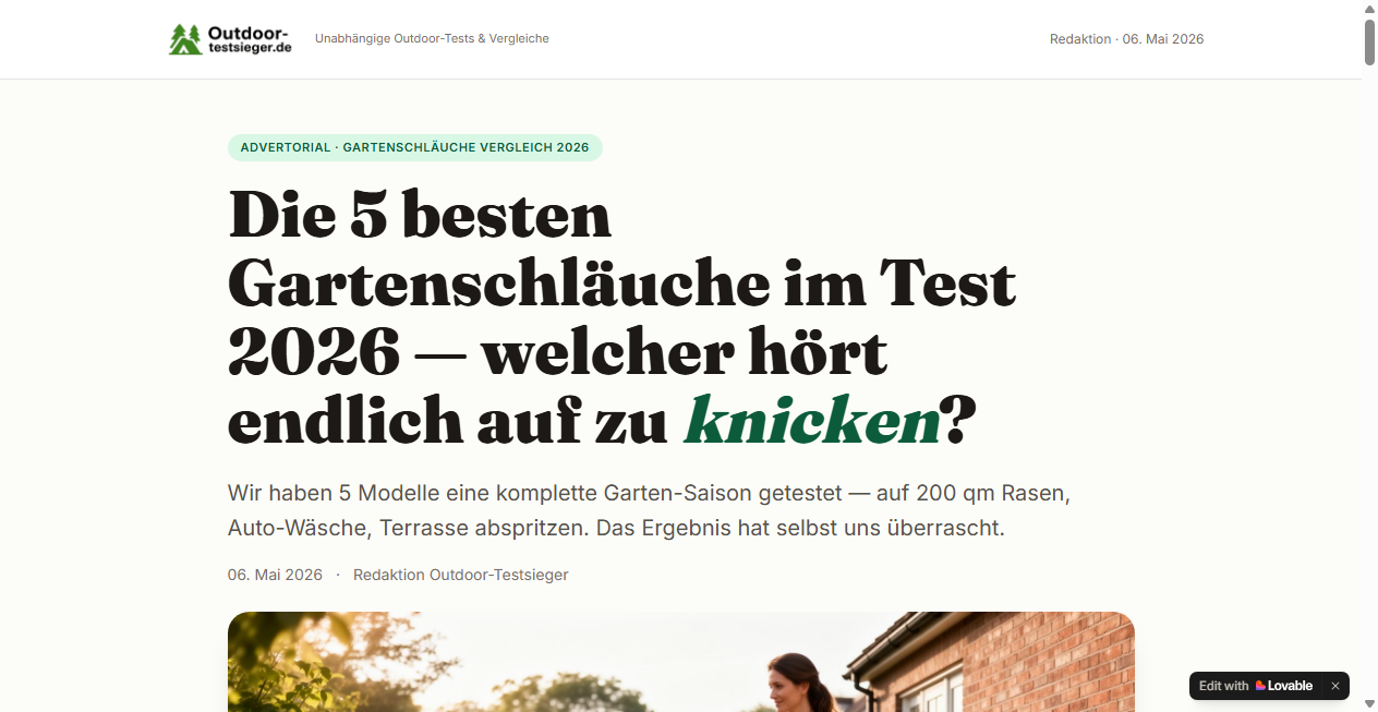 Screenshot von outdoor-testsieger-vergleich-gartenschlauch.de