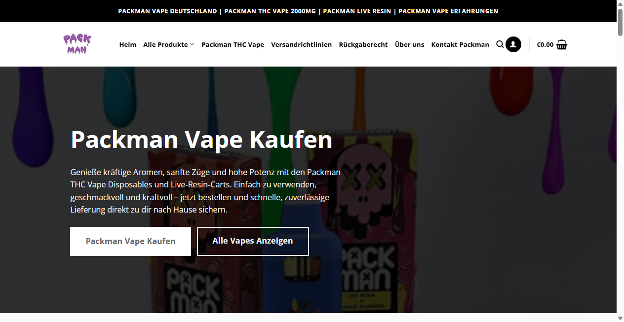Screenshot von packmanvape.de
