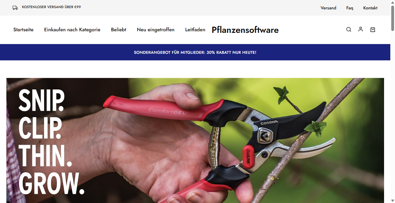 Screenshot von pflanzensoftware.de