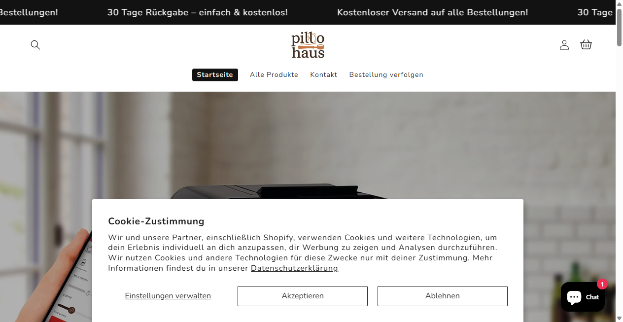 Screenshot von pillo-haus.myshopify.com