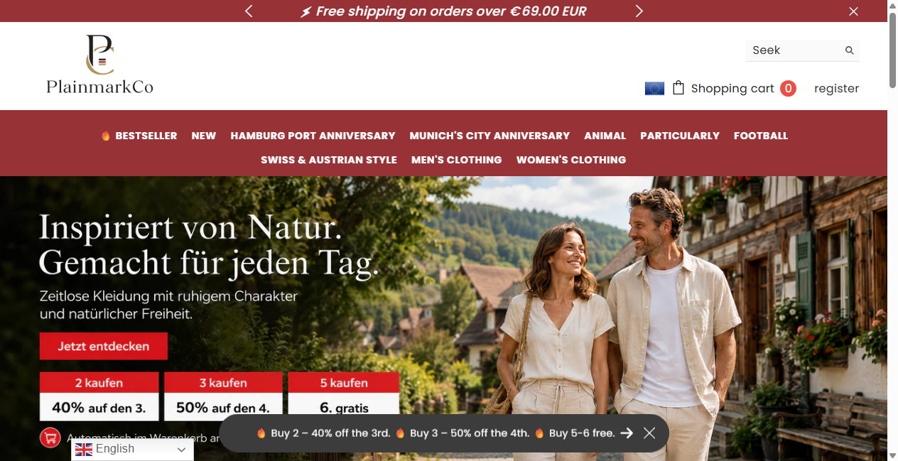 Screenshot von plainmarkco.com