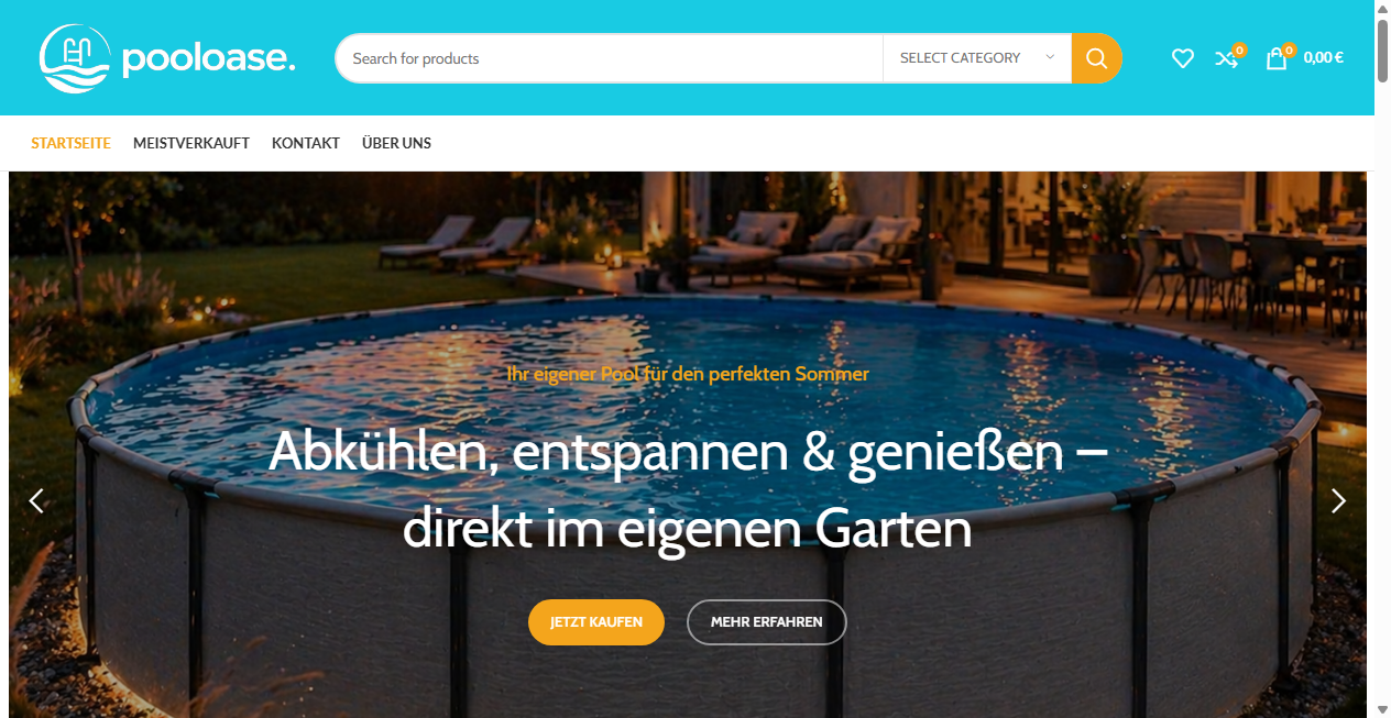 Screenshot von pooloase.shop
