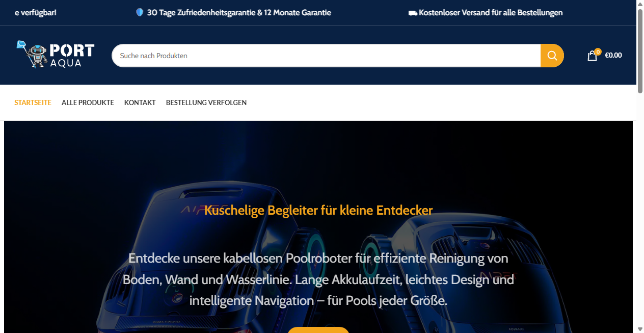 Screenshot von portaqua.shop