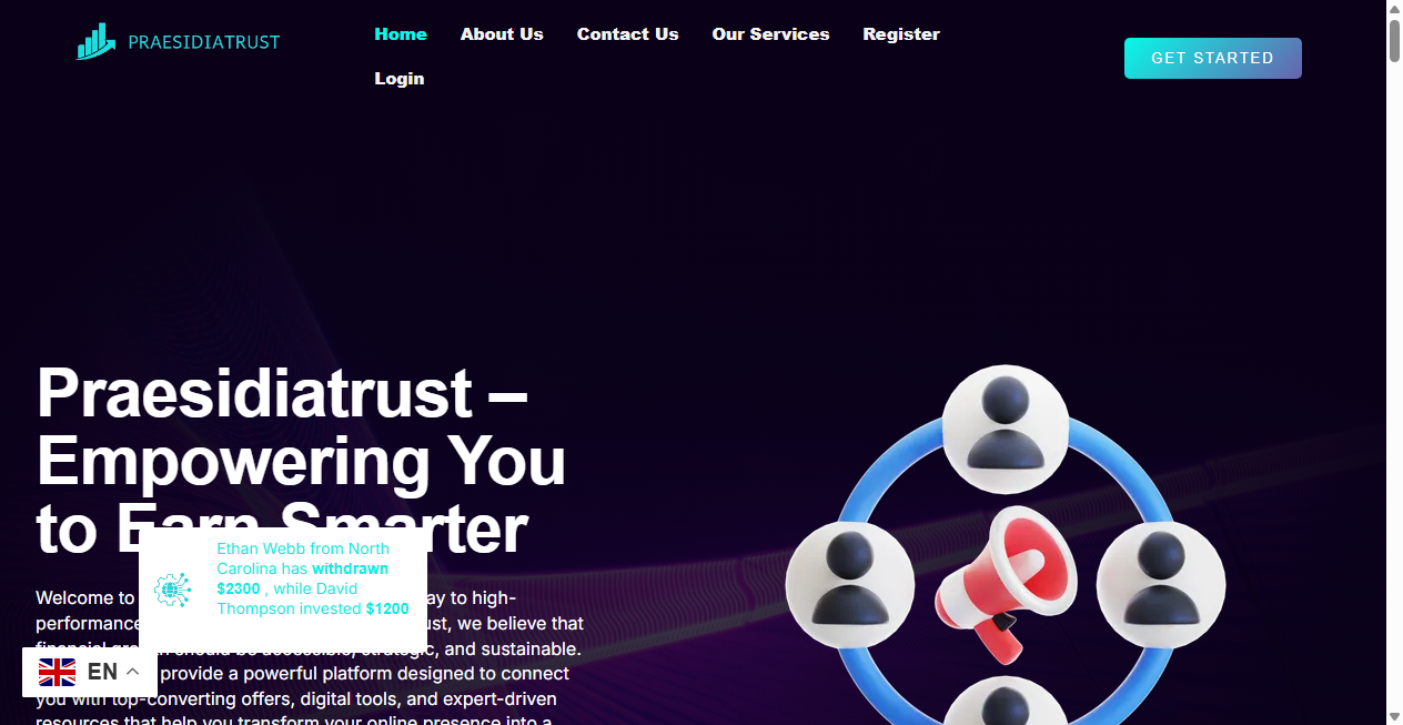 Screenshot von praesidiatrust.com