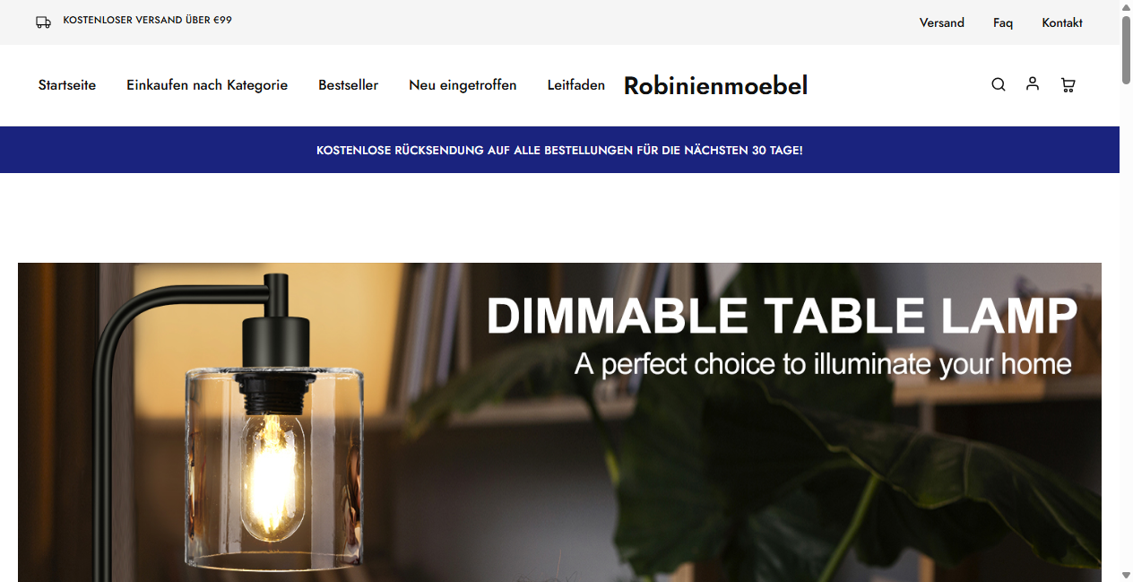 Screenshot von robinienmoebel.de