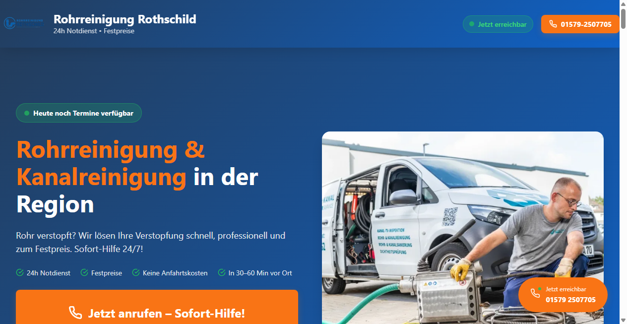 Screenshot von rohrreinigung-rothschild.de