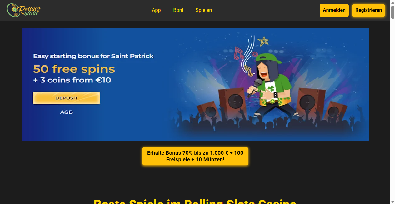 Screenshot von rollingslotsonline.de