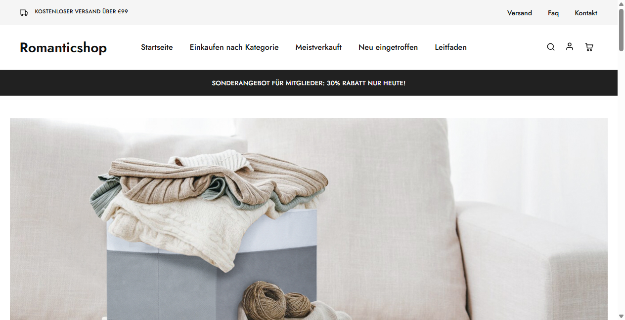 Screenshot von romanticshop.de