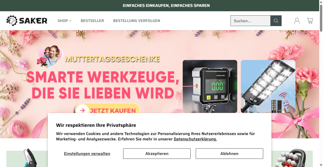 Screenshot von sakerwerkzeuge.de
