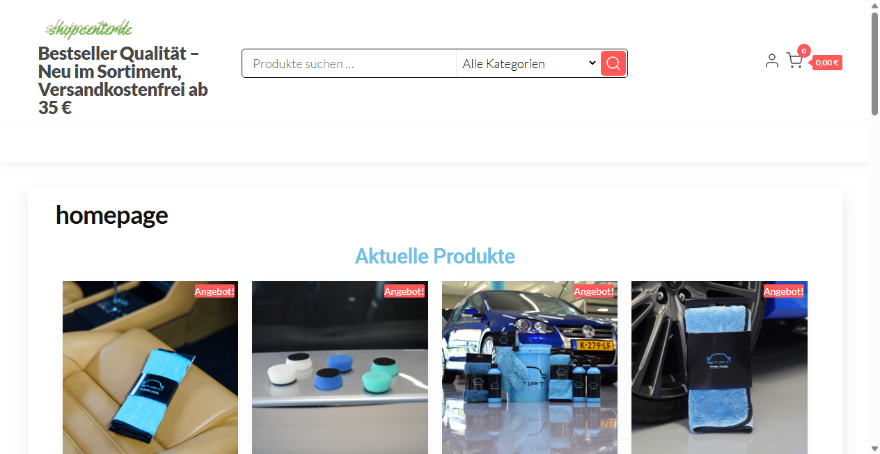 Screenshot von shopcenterde.de