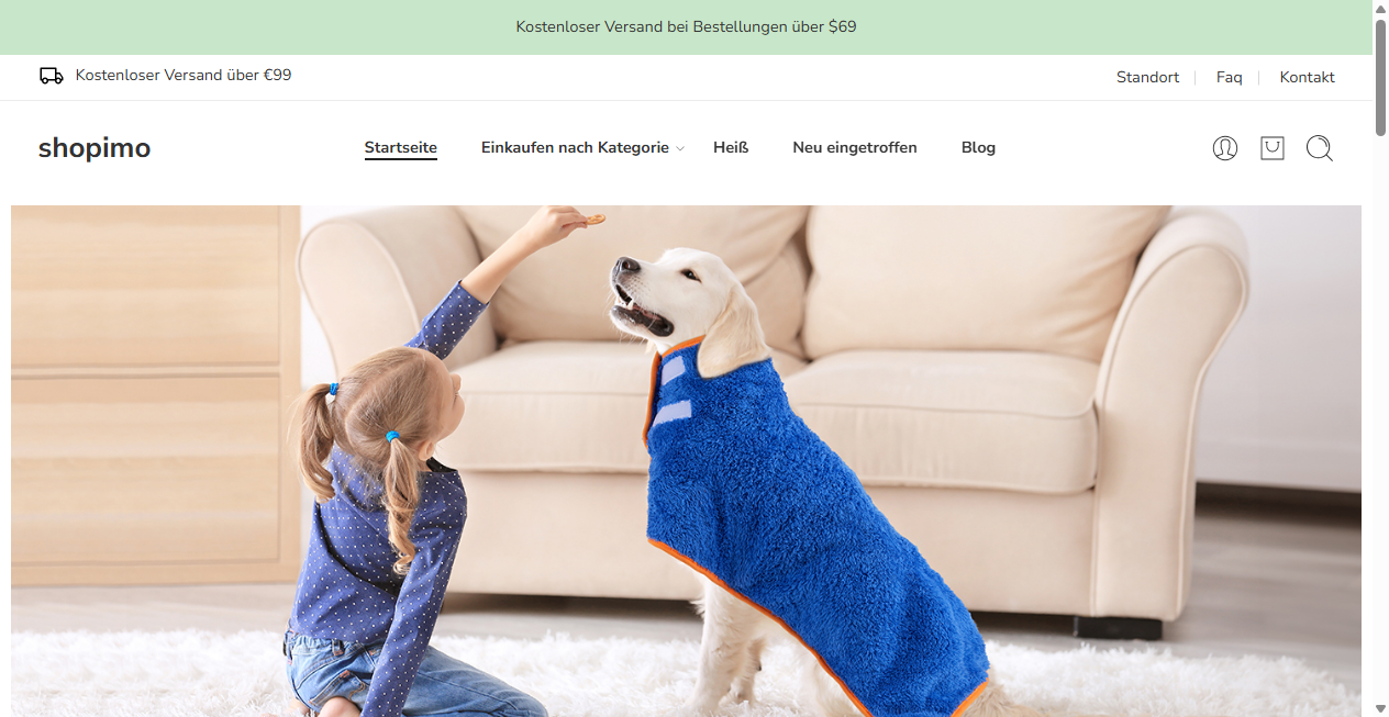 Screenshot von shopimo.de