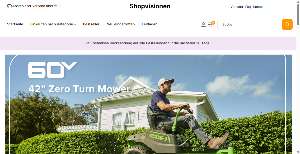 Screenshot von shopvisionen.de
