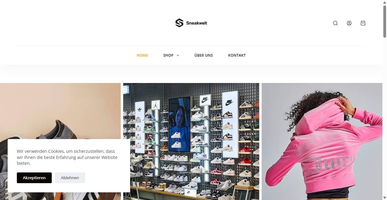 Screenshot von sneakwelt.com