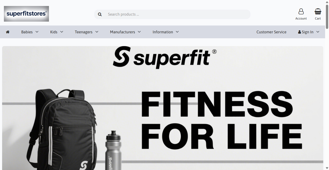 Screenshot von superfitstores.com