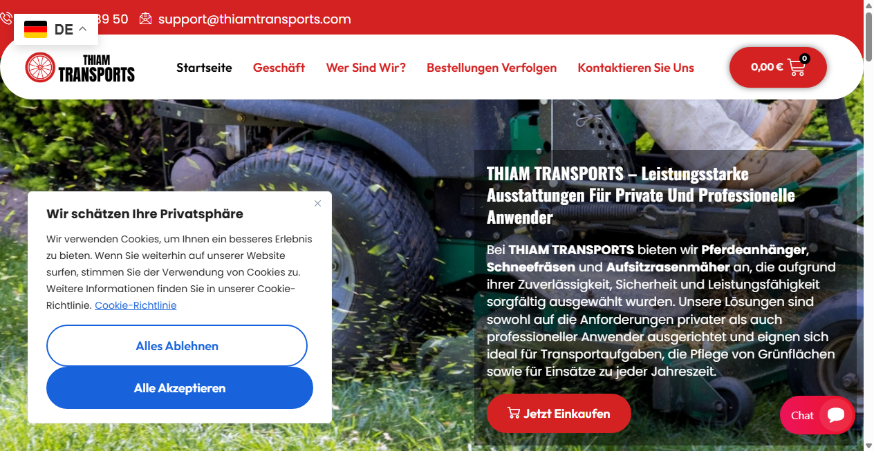 Screenshot von thiamtransports.com