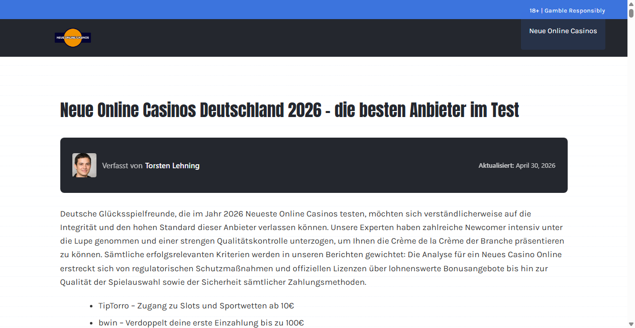 Bestätigte Warnung zu top-neue-online-casinos.de (2026)