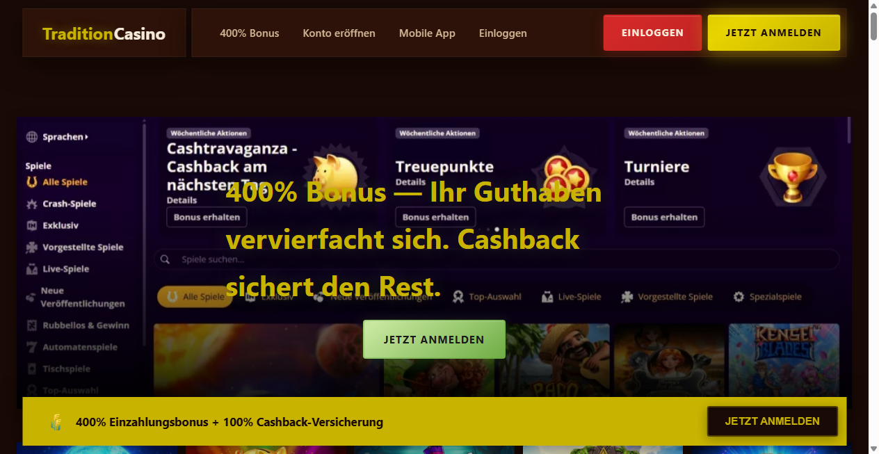 Bestätigte Warnung zu traditioncasino-online.de (2026)