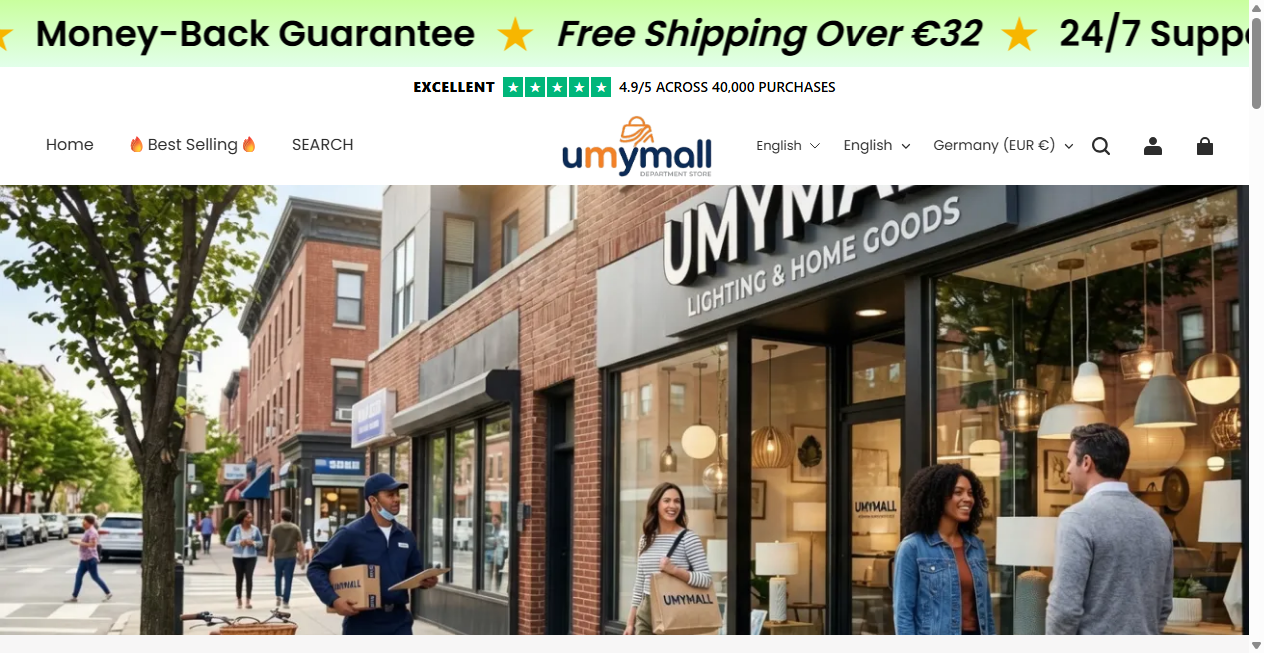 Screenshot von umymall.com