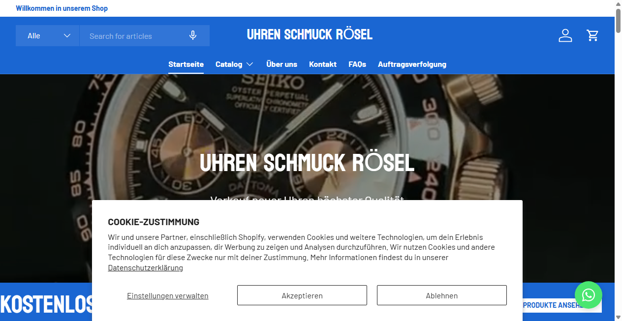 Screenshot von urhenwchmuckrosel.de