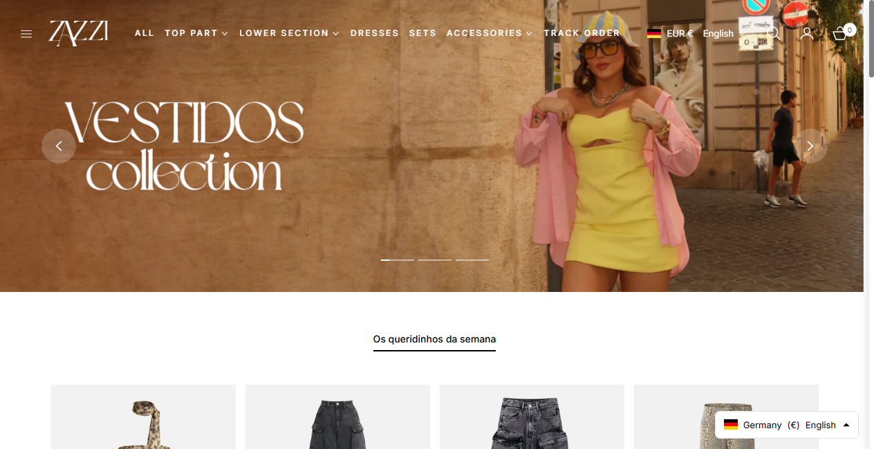 Screenshot von usezazzi.com