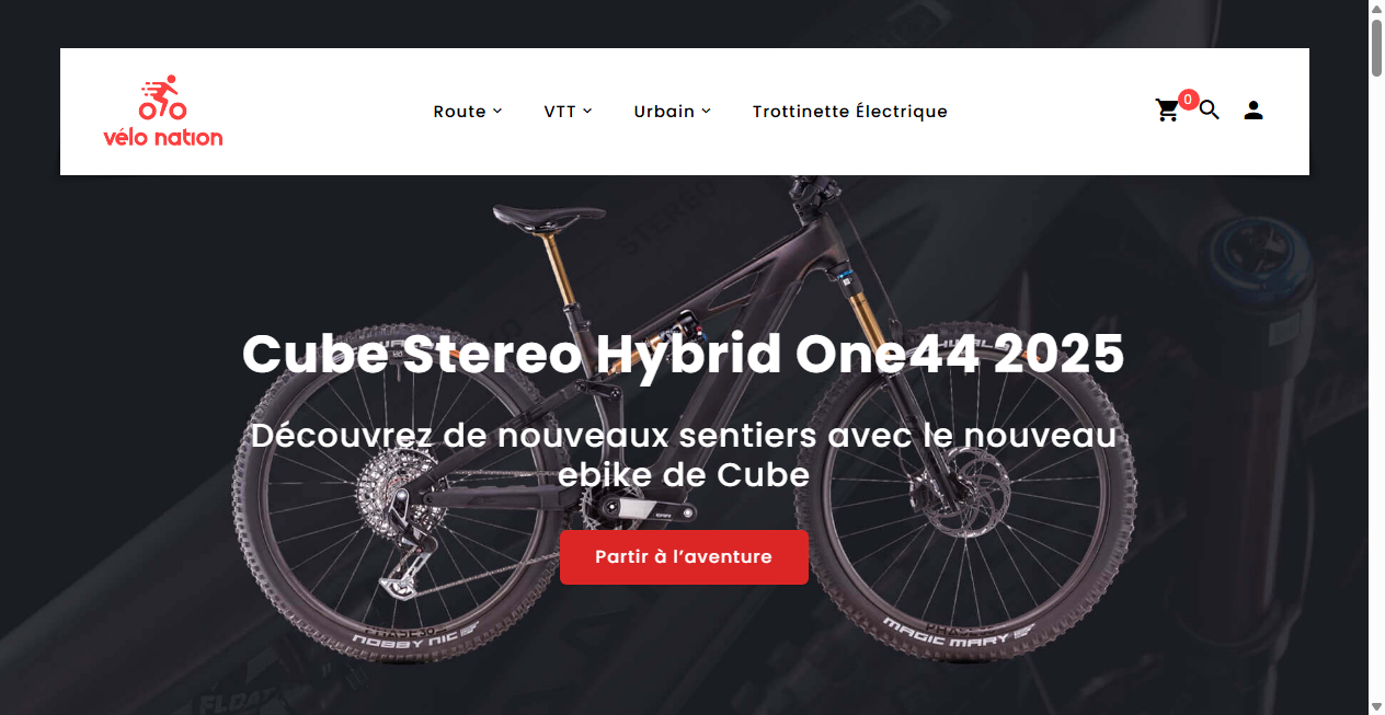 Screenshot von velo-nation.com