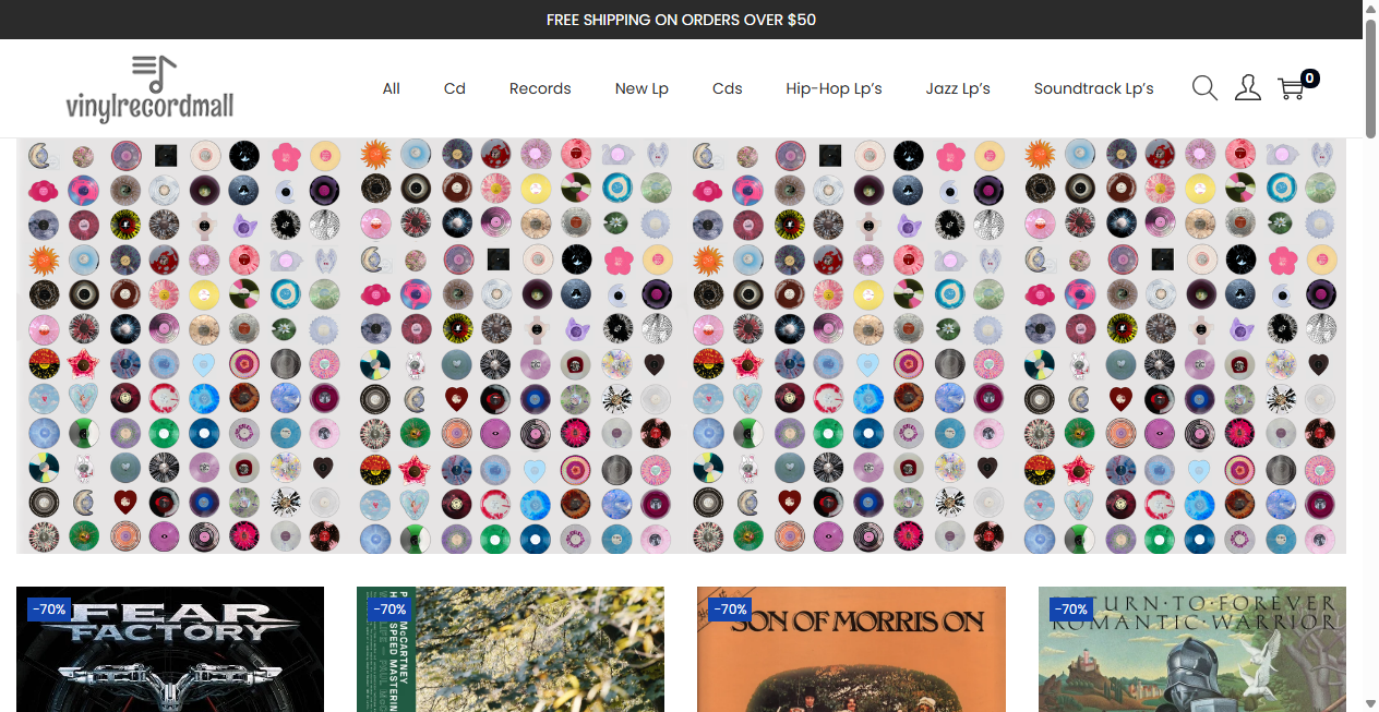Screenshot von vinylrecordmall.com