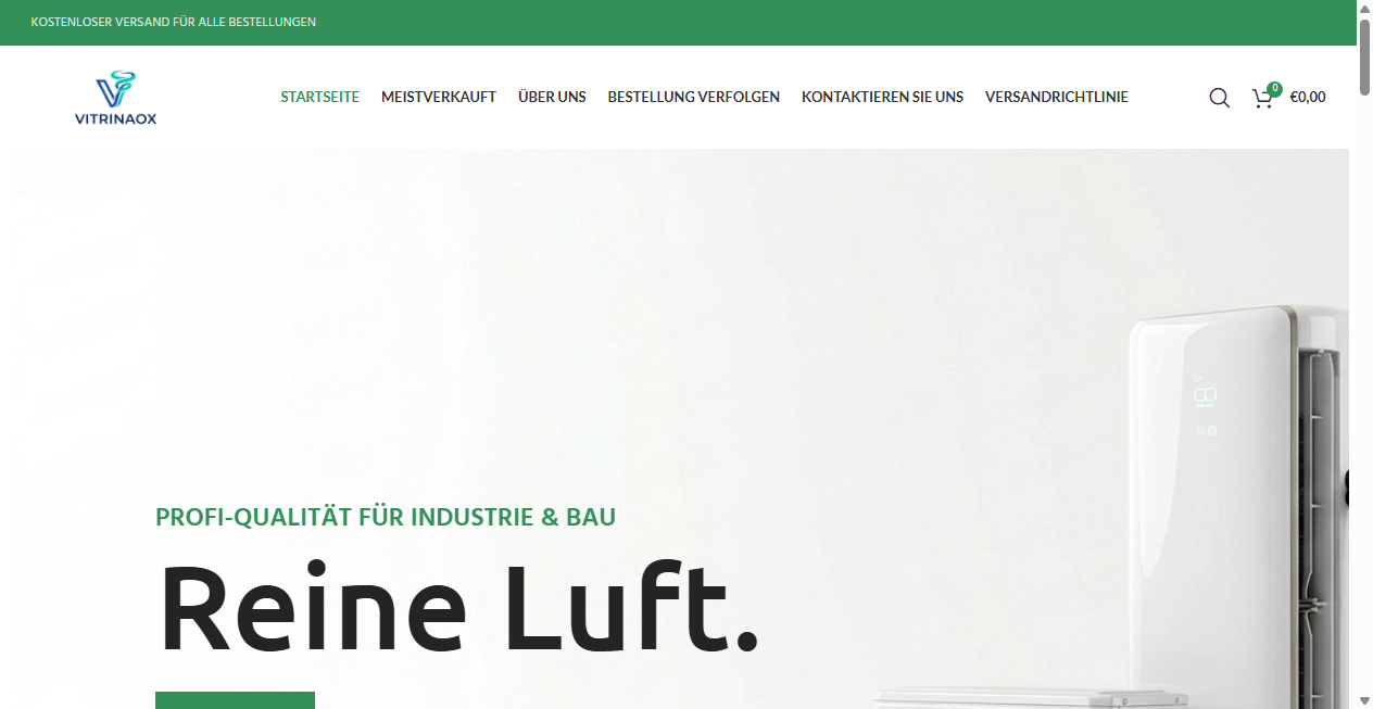 Screenshot von vitrinaox.de