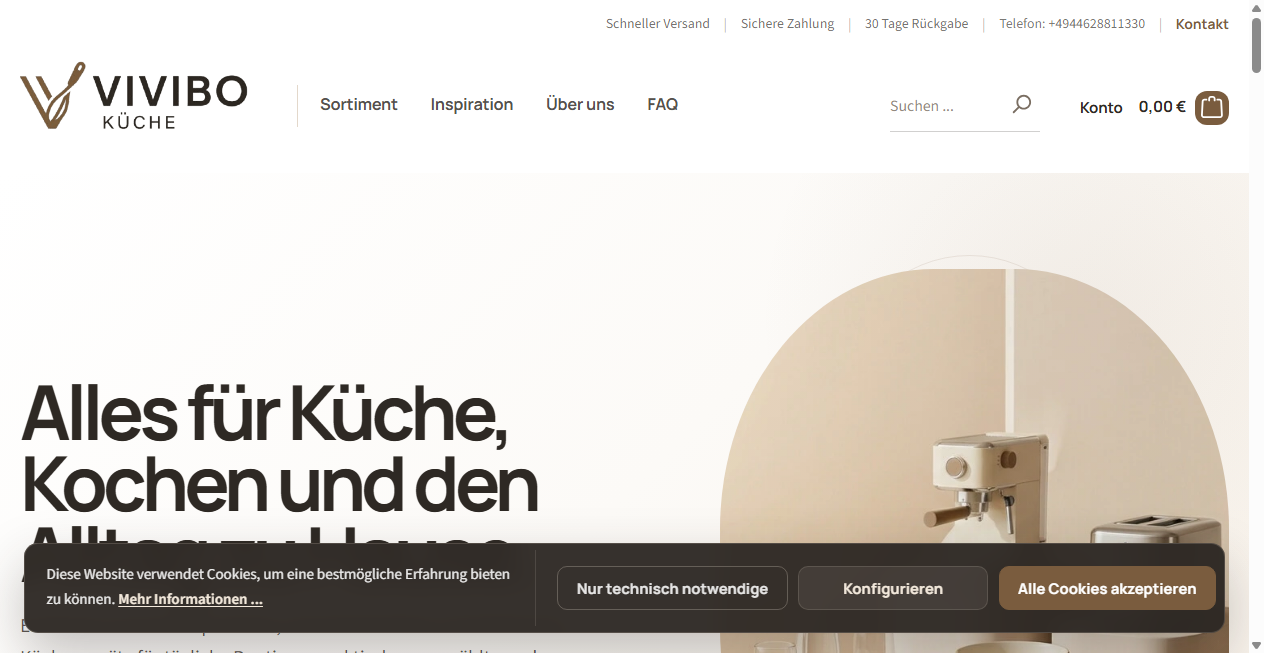 Screenshot von vivibo-kueche.de