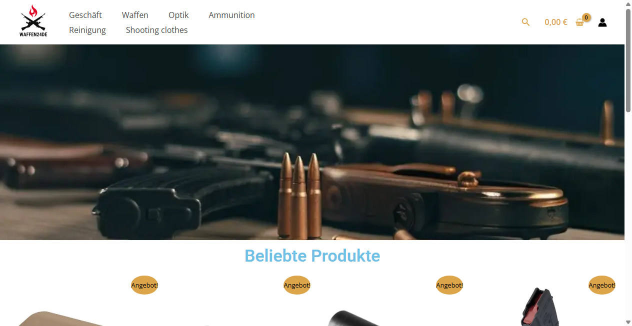 Screenshot von waffen24de.com
