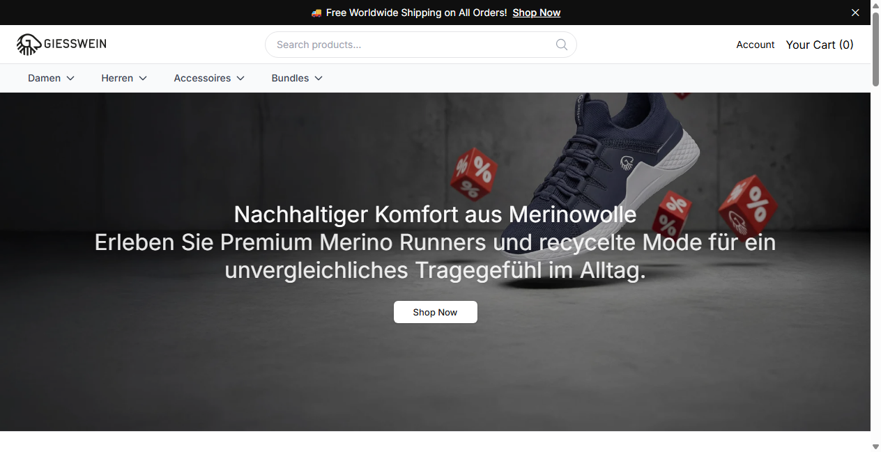Screenshot von weargiesswein.shop