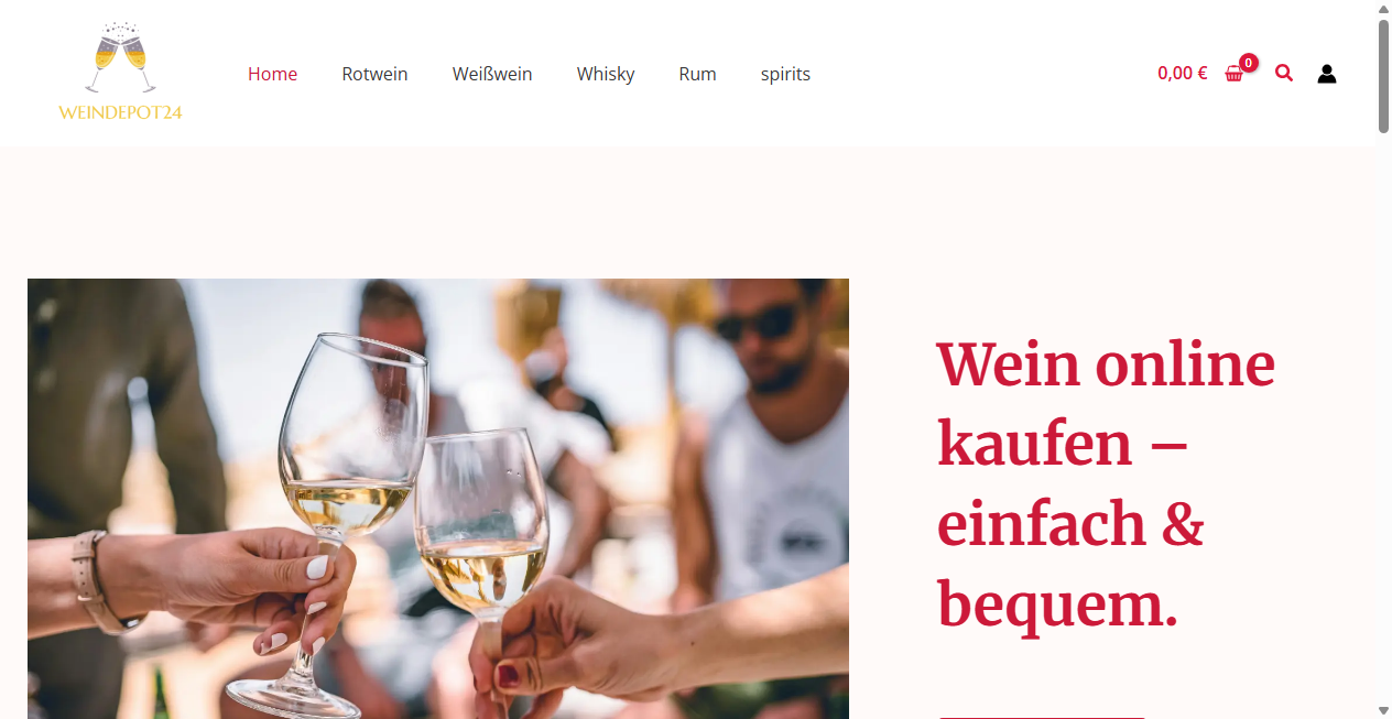Screenshot von weindepot24.com