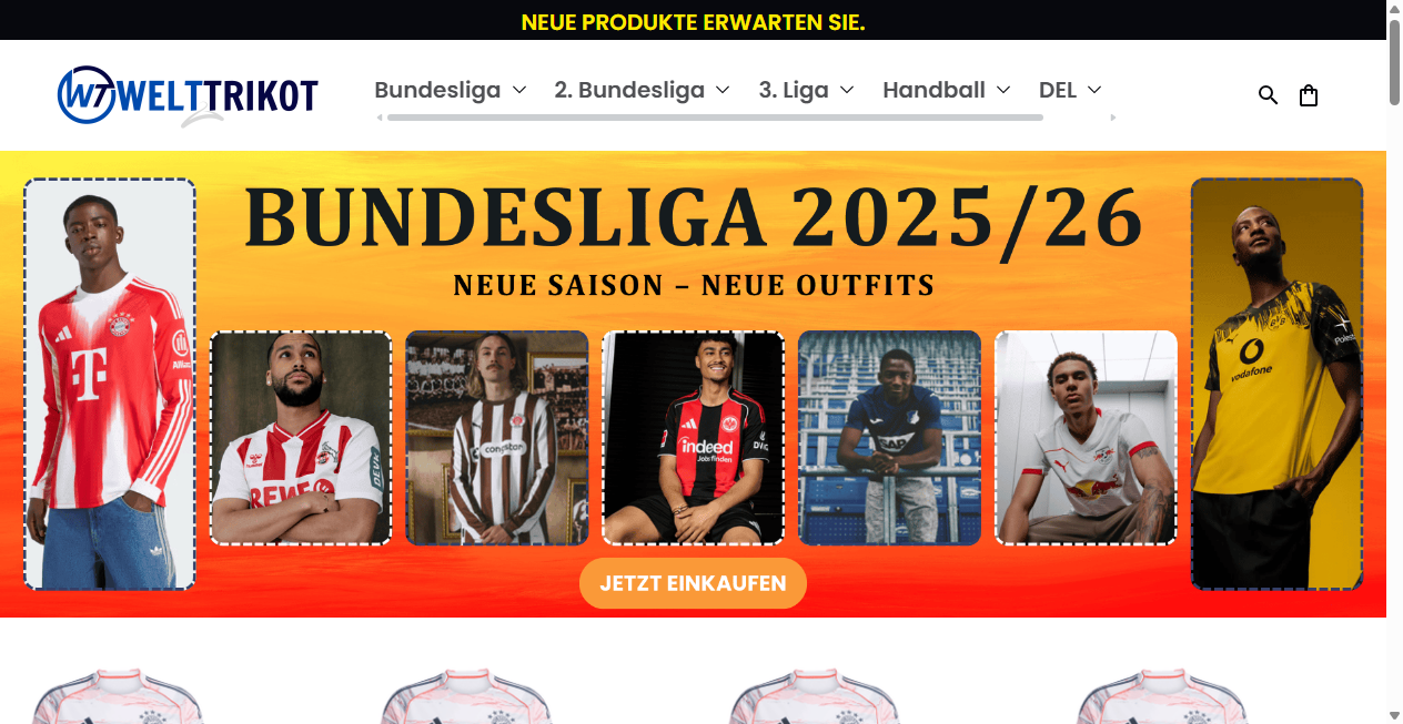 Screenshot von welttrikot.com