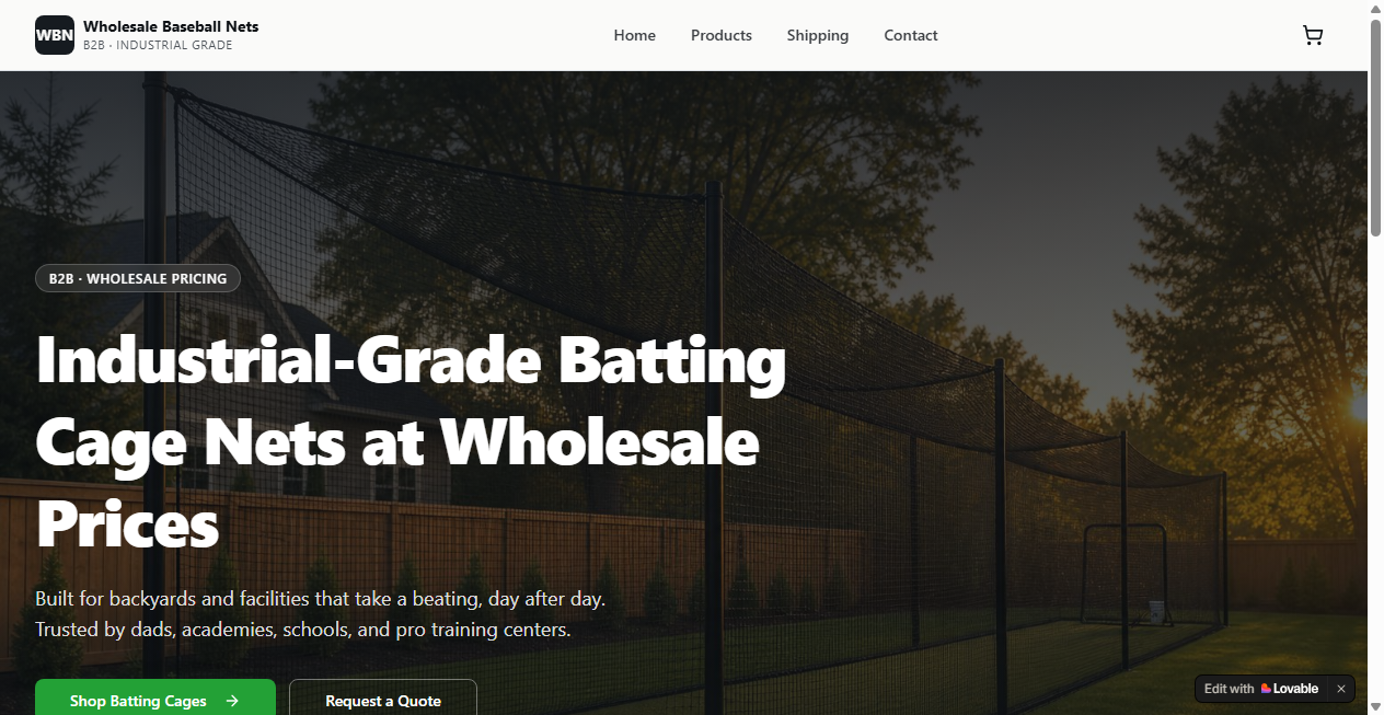 Bestätigte Warnung zu wholesalebaseballnets.com (2026)