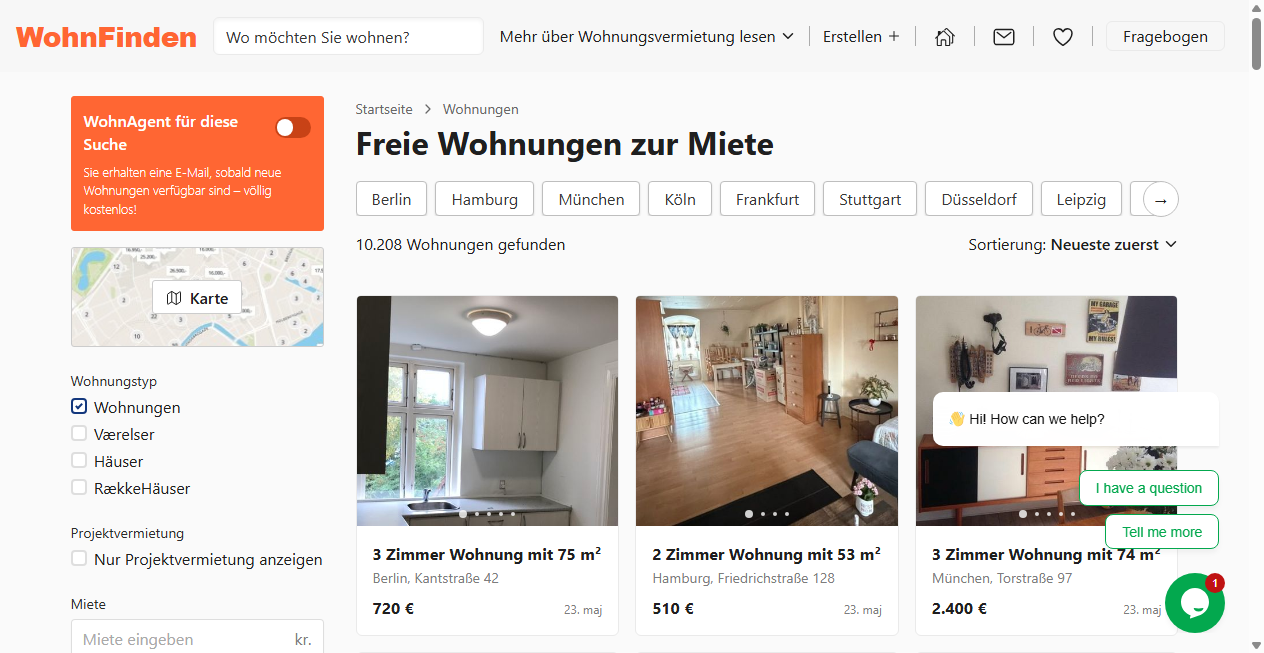 Screenshot von wohnfinden.com