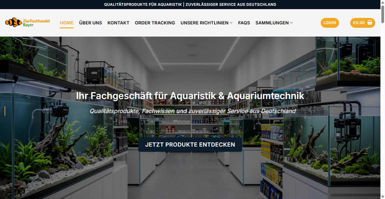 Screenshot von zierfischebayer.de